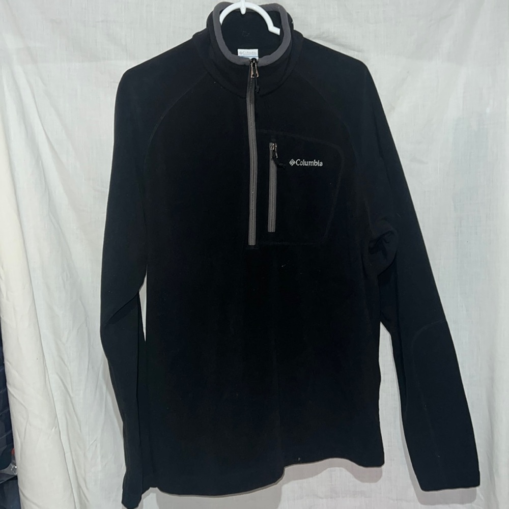mens large columbia fleece, black